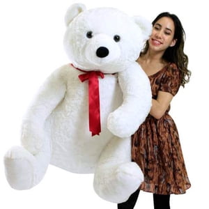 Life Size Stuffed White Teddy Bear, Soft Big Plush Animal, 3 Feet Tall and 3 Feet Wide