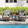 thumbnail image 1 of Costway 3 PCS Patio Swivel Rocker Set Gliding Bistro Furniture Set with Tempered Glass Table Gray, 1 of 10