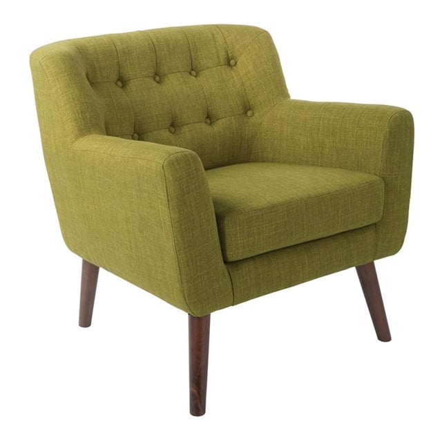 Mill Lane Chair in Green Fabric with Coffee Legs