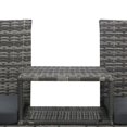 thumbnail image 5 of vidaXL Canapé de Jardin 2 Places avec Table à Thé en Rotin Poly Anthracite, 5 of 5