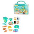 thumbnail image 1 of Green 25 Piece Kids Tea Set Toy Kitchen Utensils Play Food Set Pretend Play Toy High Tea Dessert Set Storage Box Included 11.8X7.9X3.9 Inches, 1 of 6
