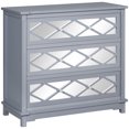 thumbnail image 1 of HOMCOM Commode 3 Tiroirs avec Panneaux Miroir, Commode pour Chambre, Armoire de Rangement pour Salle de Bain Salon, Entrée, Gris, 1 of 8