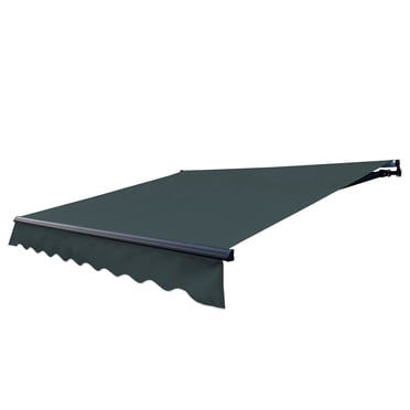 ALEKO Auvent Rétractable pour Patio Domestique 12 x 10 Pieds Auvent Vert Cadre Noir