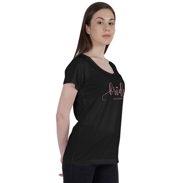 Inkdotpot T-Shirt Personnalisé pour Femmes Haut Annonce de Mariage de la Mariée-7N