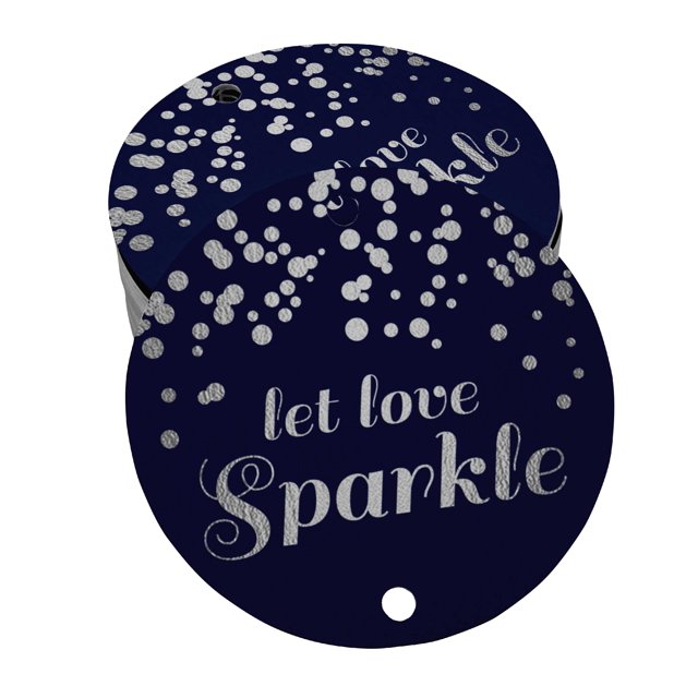 Inkdotpot Silver Foil Paper Hang Tags Let Love Sparkle Wedding Favor Tags 50 Pieces