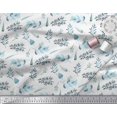thumbnail image 2 of Soimoi White Modal Satin Fabric Flower Leaves Print Sewing Fabric BTY 42 Inch Wide, 2 of 2