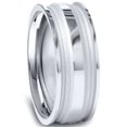 thumbnail image 1 of Bague Alliance pour Homme 8 mm Sculptée à la Main, Ajustement Confortable, Or Blanc 10 K, 1 of 2