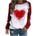 thumbnail image 3 of Chemise de Saint-Valentin pour Femmes 2024 Col Rond Chemises Décontractées Cœur d'Amour Graphiques Tees Manches Longues Amples Pull Tops Mode Vacances T-Shirt, 3 of 3