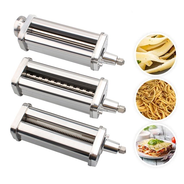 Machine à Pâtes en Acier Inoxydable, Machine à Pâtes Spaghetti; Machine à Spaghetti; Accessoire Mélangeur sur Socle à Rouleau à Pâtes en Acier Inoxydable, Outil de Cuisine, Type Feuille