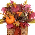 thumbnail image 3 of Panier en bambou avec citrouilles et fleurs, 3 of 4