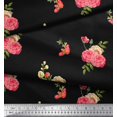 thumbnail image 2 of Soimoi Blue polyester Crepe Fabric polyester Fruits Print Fabric by Yard 52 Inch Wide, 2 of 3