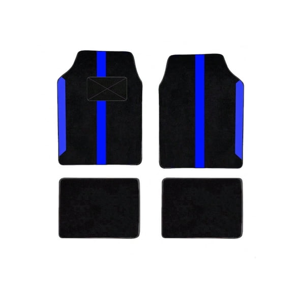Tuqiang Car floor mats for Acura for MDX Velour-comfort floor liners Suede Black and Blue