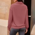 thumbnail image 3 of Erwazi Womens Half Zip Pullover Top Waffle Long Sleeve Lapel Functional Pocket Work To Weekend Versatile Blouses, 3 of 8