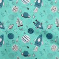 thumbnail image 1 of oneOone Cotton Flex Turquoise Blue Fabric Galaxy Sewing Craft Projects Fabric Prints By Yard 40 Inch Wide, 1 of 4