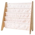 thumbnail image 1 of 3 Sprouts Recycled Fabric Kids Book Rack Storage Bookshelf Organizer in Pale Pink Terrazzo for Ages 3+, 1 of 15