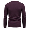 thumbnail image 3 of Penkiiy Chandails pour Hommes Mode Hommes Décontracté Manches Longues Col Rond Uni Dames Chandail Tricoté Hauts Vin Chandails, 3 of 3