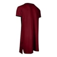 thumbnail image 5 of Chemise de Nuit Texturée en Coton pour Hommes, Robe de Nuit à Manches Courtes, Longue Robe, Blouse à Col en V, Haut de Pyjama, Coupe Ample et Décontractée, Confort, Chemise de Nuit Décontractée avec Poches, 5 of 5