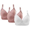 thumbnail image 1 of Bras for Women, 3PCS Womans Printing Gathered Together Large Size Daily Bra Underwear No Rims, 1 of 9