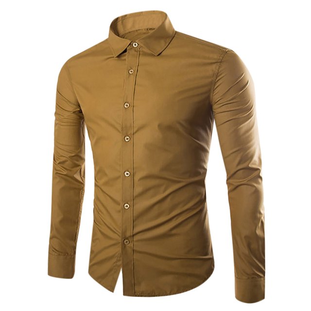 AherBiu Men Shirts Button down Long Sleeve Causal Regular Fitted Causal Loose Fall Winter Classic Solid Color Tee Tshirts
