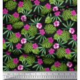 thumbnail image 2 of Soimoi Poly Georgette Fabric Floral & Leaves Tropical Fabric Prints by Yard 52 Inch Wide, 2 of 3