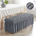 thumbnail image 2 of Long Bench Cover Stretch Seat Case Protector Removable Piano Bench Cushion Cover for Hotel, Kitchen, Bedroom, Living Room, Decor Gray, 2 of 7