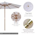 thumbnail image 4 of Outsunny Parasol rond en bois de patio de bambou, 4 of 10