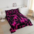 thumbnail image 4 of Erosebridal Gradient Checkered Comforter Sets Toddler Size,Buffalo Stereoscopic Comforters & Duvets,Geometry Decor,Reversible,Breathable,2pcs, 4 of 7