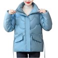 thumbnail image 2 of LSLJS Manteau Chaud pour Femmes avec Poches, Long Manteau d'Hiver à Manches, Parka en Duvet, 2 of 4