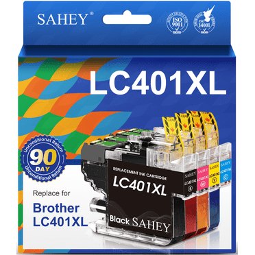 LC401XL Cartouche d'Encre pour Brother LC401 LC401XL Encre pour Imprimante MFC-J1010DW MFC-J1012DW MFC-J1170DW (Noir Cyan Magenta Jaune, Lot de 4)