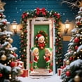 thumbnail image 2 of Qiulaii 2 Pcs Rideau de Porte de Noël avec Motif d'Elfes Festifs, Décor de Fond pour Fête des Fêtes, Tissu Suspendu en Polyester pour Célébration Intérieure Extérieure 90*185cm, 2 of 6