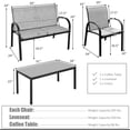 thumbnail image 2 of Costway Ensemble de Mobilier de Patio 4 Pcs Canapé Table Basse Cadre en Acier Jardin Terrasse Gris, 2 of 8