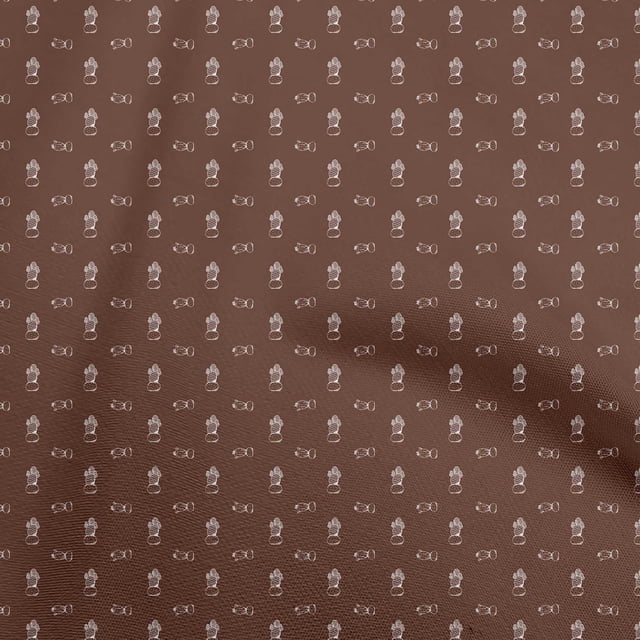 oneOone Polyester Spandex Brown Fabric Cactus Craft Projects Decor Fabric Printed By The Yard 56 Inch Wide