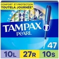 thumbnail image 2 of Tampax Pearl Tampons Multipack, with LeakGuard Braid, Light/Regular/Super Absorbency, Unscented, 2 of 23