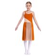 thumbnail image 1 of Oyolan Robe de Danse Ballet Sans Manches en Maille Transparente pour Filles Orange 12, 1 of 7