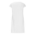 thumbnail image 4 of Fshaion Robe d'Été pour Femmes 2024 Grande Taille Col en V Décontractée à Boutons Manches Courtes Mini-Robe Liquidation à Moins de 10!, 4 of 5