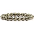 thumbnail image 1 of Angelstones Bracelet Extensible Unisexe en Perles Rondes 8 mm en Pyrite Naturelle, 1 of 3