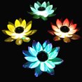thumbnail image 3 of Pool Light Flower Shape Solar Power Garden Light Light Waterproof Decoration Light Waterproof Decoration Landscape Lamp, Red, 3 of 7