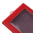 thumbnail image 4 of Vertical Double Card Reusable ID Badge Holder Exhibition Leather Card Holder Red, 4 of 4