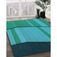 thumbnail image 2 of Ahgly Company Indoor Round Patterned Dark Turquoise Green Area Rugs, 6' Round, 2 of 6