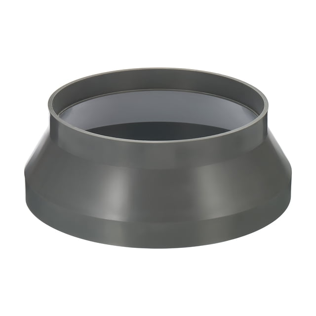 Unique Bargains 10' to 8' Duct Reducer Connector Ventilation Tube Increaser Adapter in grey, made of durable PP material. This lightweight, waterproof, and wear-resistant connector features a reducer design for smooth ventilation between pipes of different diameters. Suitable for use in homes, offices, kitchens, factories, or apartments. The inner diameter measures 250 x 200 mm (9.84 x 7.87 inches), with a height and thickness of 92 x 4 mm (3.62 x 0.16 inches).