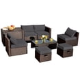 thumbnail image 2 of Costway Ensemble de Mobilier de Terrasse en Rotin 8 Pcs Rangement Peu Encombrant Coussin Housse Grise, 2 of 9