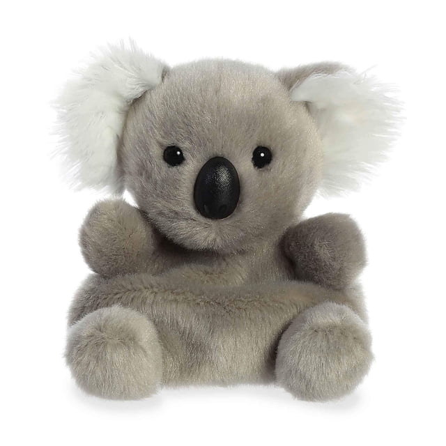 Aurora - Palm Pals - 5" Wiggles Koala, a 5-inch grey plush koala with white fluffy ears and a black nose. Made from soft, high-quality materials, it features understuffed design and bean pellets for a squishy, balanced feel. Suitable for all ages.