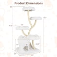 thumbnail image 3 of Gymax Freestanding Cat Tower Tall Cat Tree w/ four Flower-shaped Platforms Cat Condo White, 3 of 10