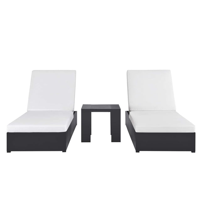 Modway Tahoe Ensemble de Chaise Longue 3 Pcs en Gris et Blanc