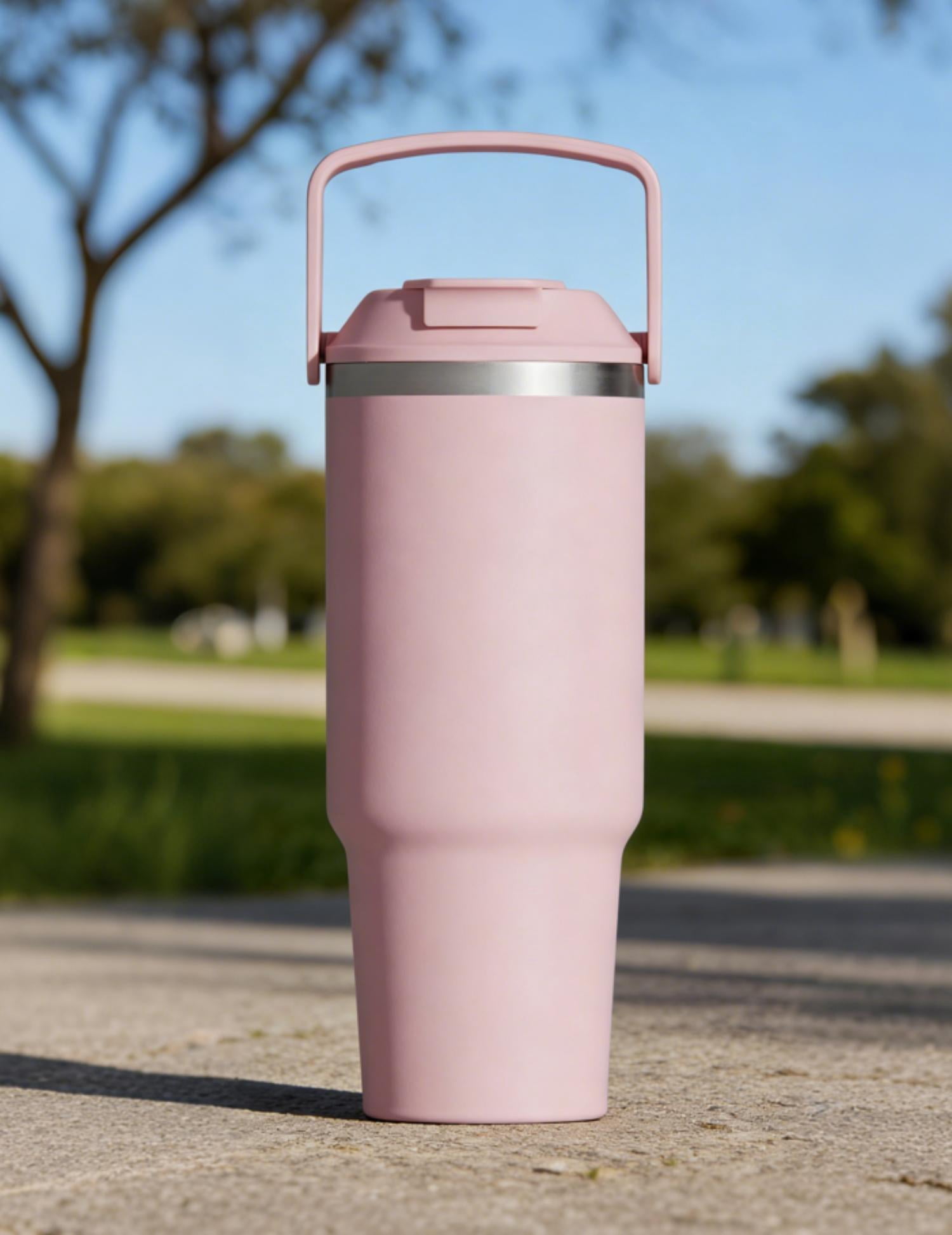 Gourde en acier inoxydable Mainstays 30 oz, Rose, Intérieur SS304 & Extérieur SS201, Silicone PP
