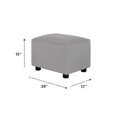 thumbnail image 2 of Evolur Holland Ottoman tapissé | Modern Design, 2 of 6