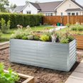 thumbnail image 2 of Outsunny 5' x 3' x 2' Raised Garden Bed, Galvanized Planter Box Silver, 2 of 10