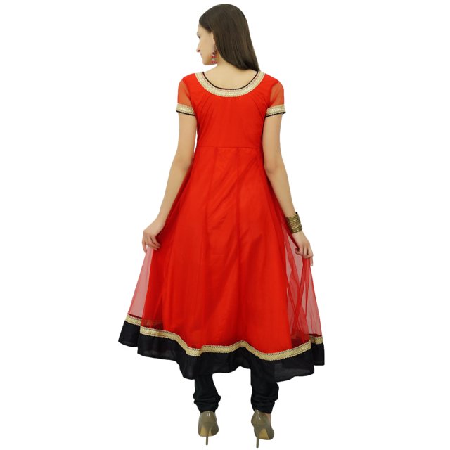 Bimba Robe Anarkali en Filet Évasé Kurta Kurti Unie Tunique Indienne Vêtements Personnalisés
