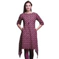 thumbnail image 1 of Bimba Kurti Asymétrique à Imprimé Rose Rose et Floral pour Femmes, Robe d'Été Indienne Tunique Petite, 1 of 6