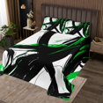 thumbnail image 2 of Erosebridal Chic Minimalst Bedspread Sets Queen Size, Abstract Ombre Bed Quilt, Geometry Striped Decor 3pcs, 2 of 5